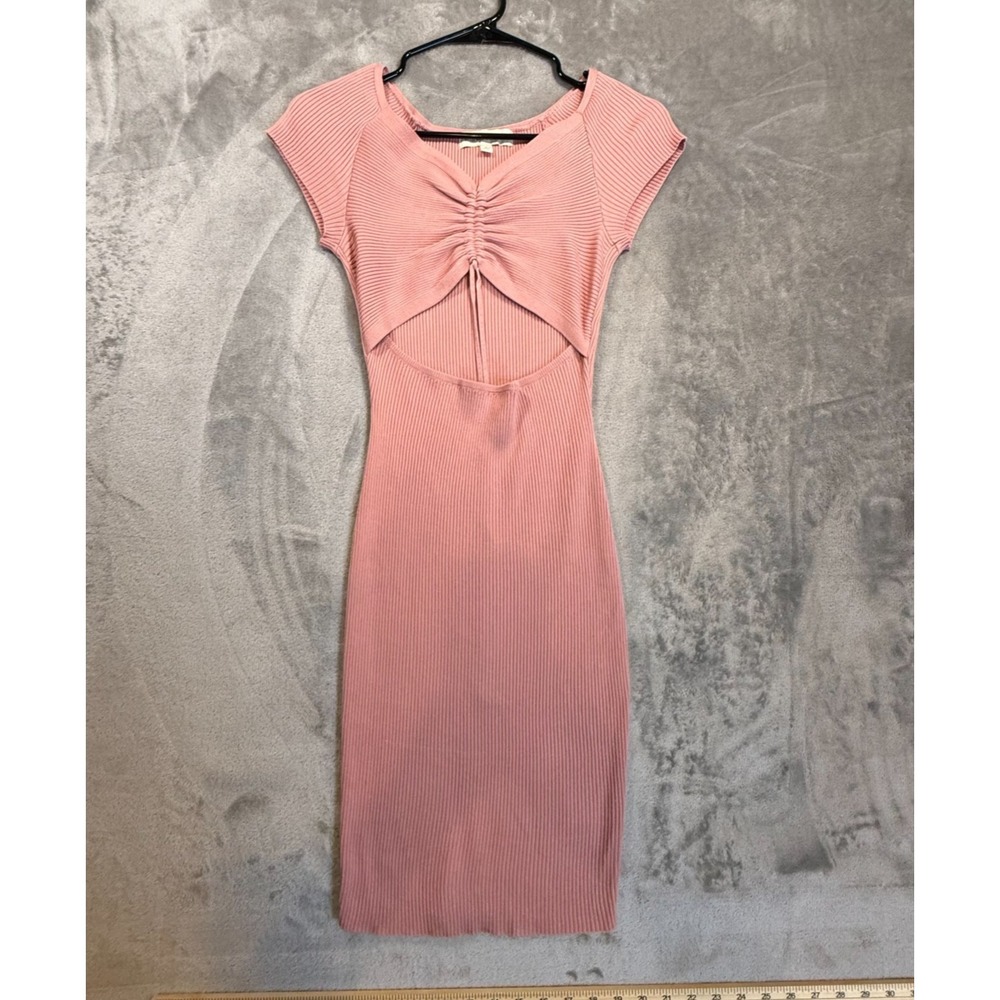 Madden‎ Girl Pink Ribbed Cutout Bodycon Midi Dress Size Small